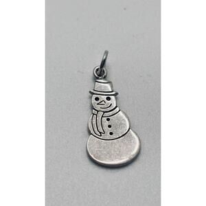 Snowman Sterling Silver Charm for Bracelet 925 Vintage